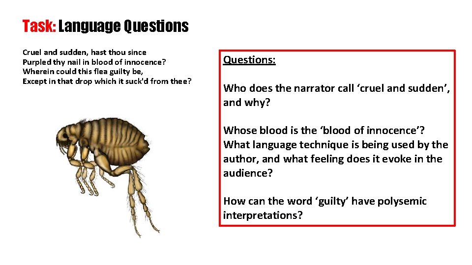 Task: Language Questions Cruel and sudden, hast thou since Purpled thy nail in blood