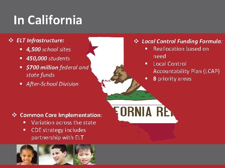 In California v ELT Infrastructure: § 4, 500 school sites § 450, 000 students