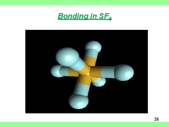 Bonding in SF 6 26 