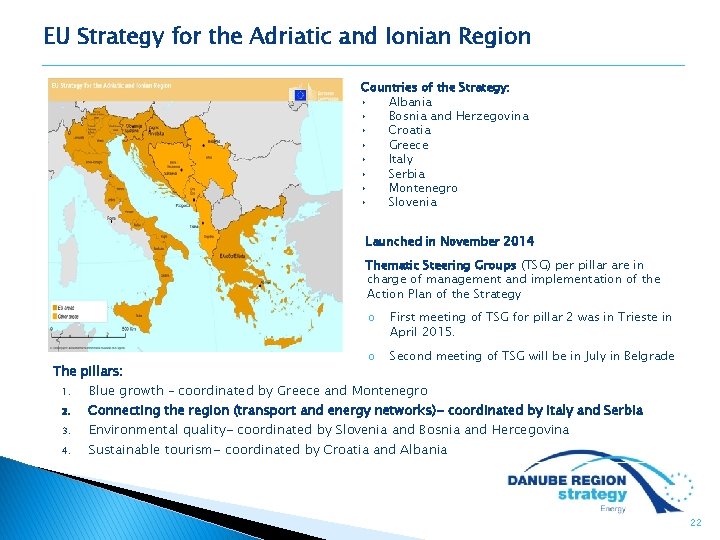EU Strategy for the Adriatic and Ionian Region Countries of the Strategy: ‣ Albania