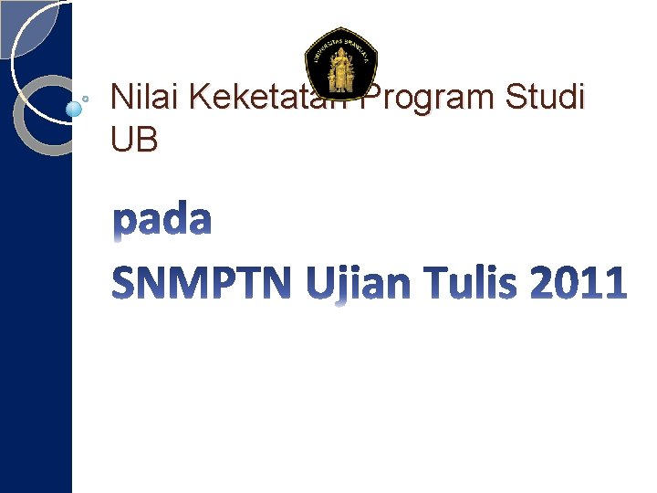 Nilai Keketatan Program Studi UB 