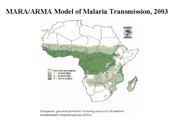 MARA/ARMA Model of Malaria Transmission, 2003 