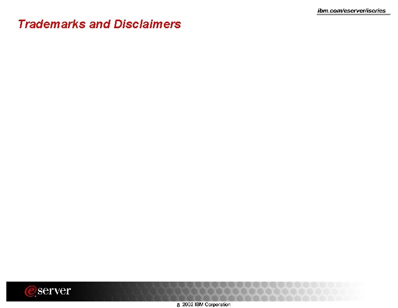 Trademarks and Disclaimers 