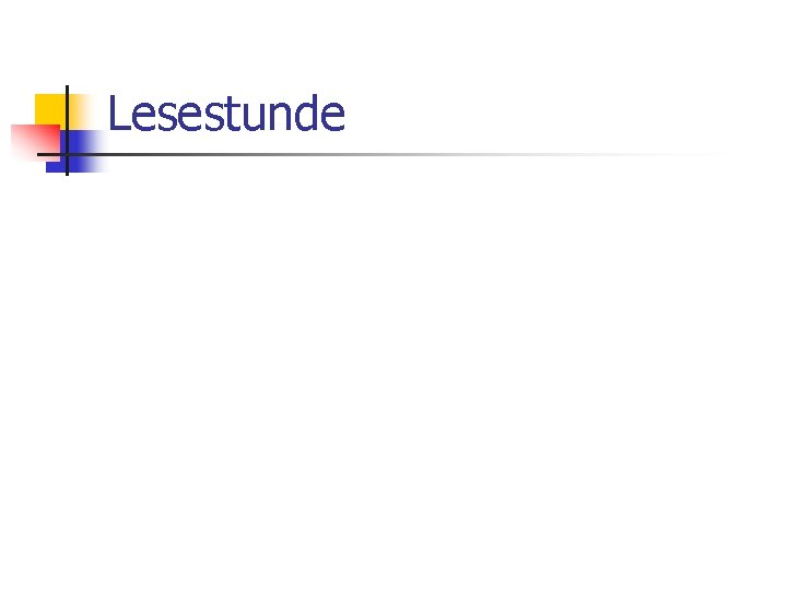 Lesestunde 