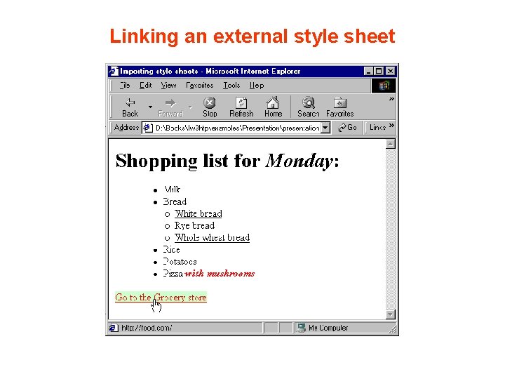 Linking an external style sheet 