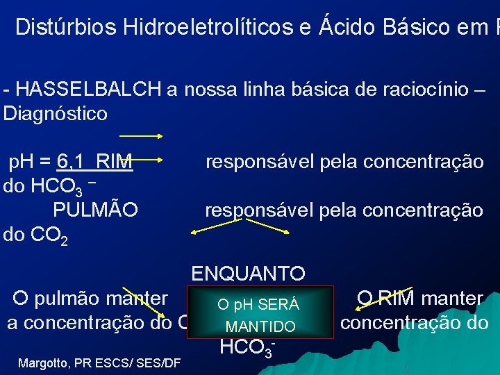 Distúrbios Hidroeletrolíticos e Ácido Básico em P - HASSELBALCH a nossa linha básica de