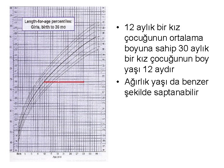  • 12 aylık bir kız çocuğunun ortalama boyuna sahip 30 aylık bir kız