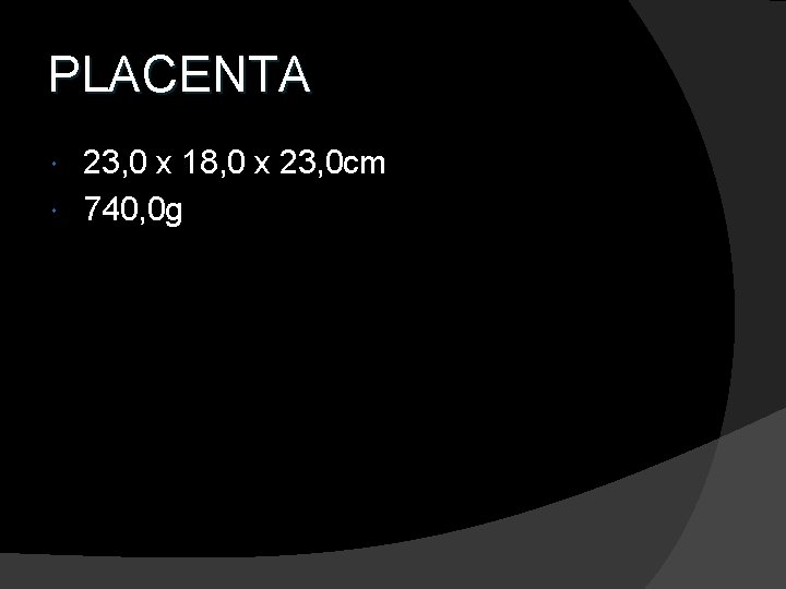 PLACENTA 23, 0 x 18, 0 x 23, 0 cm 740, 0 g 