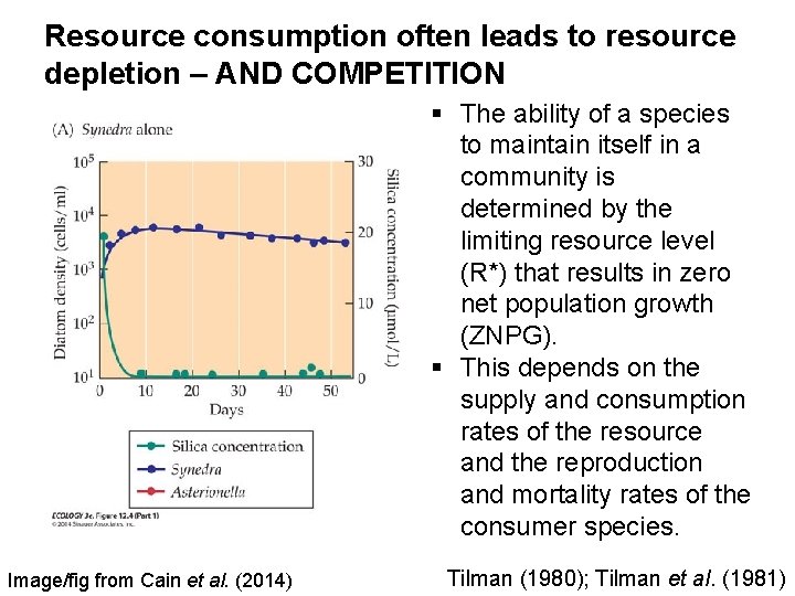 Resource consumption often leads to resource depletion – AND COMPETITION § The ability of