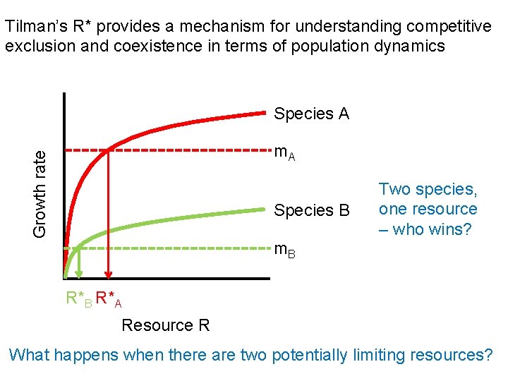 Tilman’s R* provides a mechanism for understanding competitive exclusion and coexistence in terms of