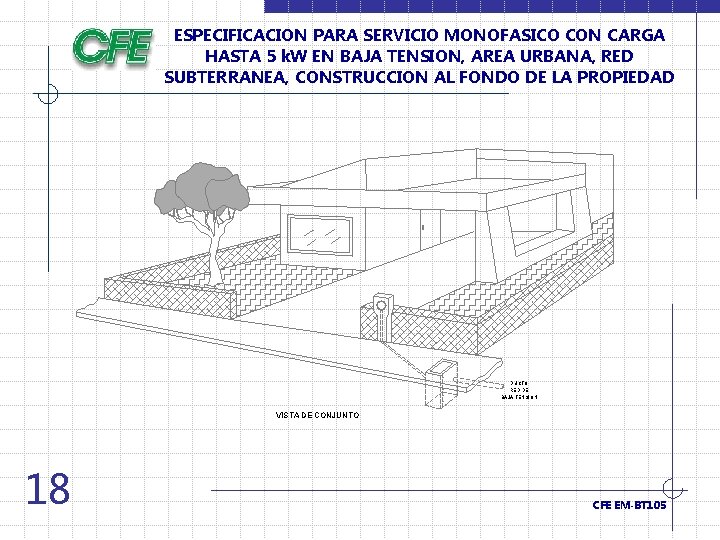 ESPECIFICACION PARA SERVICIO MONOFASICO CON CARGA HASTA 5 k. W EN BAJA TENSION, AREA