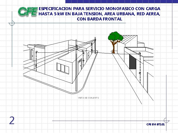 ESPECIFICACION PARA SERVICIO MONOFASICO CON CARGA HASTA 5 k. W EN BAJA TENSION, AREA