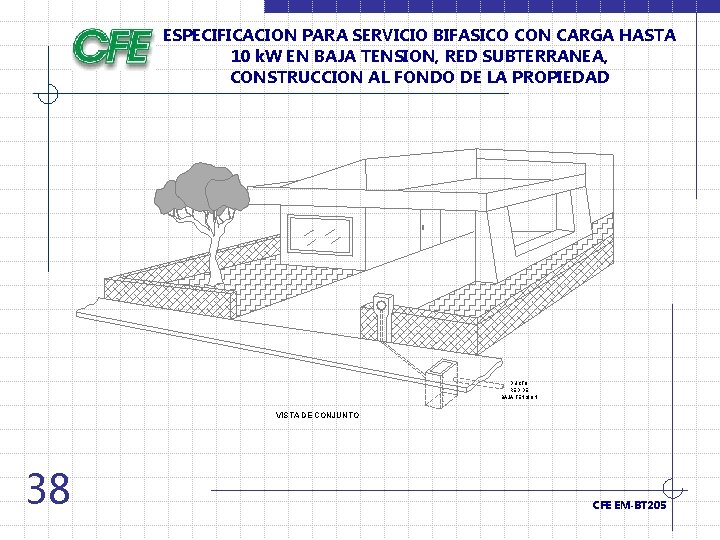 ESPECIFICACION PARA SERVICIO BIFASICO CON CARGA HASTA 10 k. W EN BAJA TENSION, RED