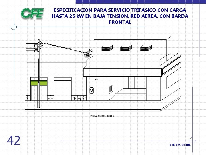 ESPECIFICACION PARA SERVICIO TRIFASICO CON CARGA HASTA 25 k. W EN BAJA TENSION, RED