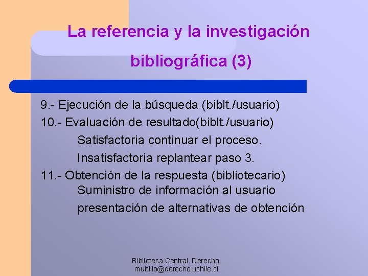 La referencia y la investigación bibliográfica (3) 9. - Ejecución de la búsqueda (biblt.