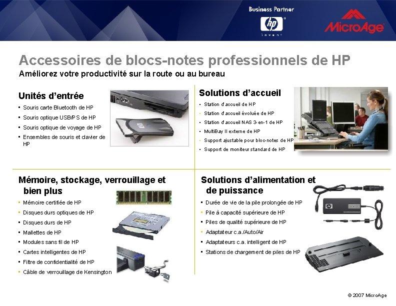 Accessoires de blocs-notes professionnels de HP Améliorez votre productivité sur la route ou au