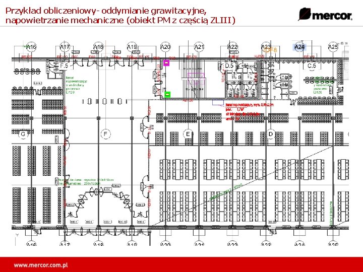 Przykład obliczeniowy- oddymianie grawitacyjne, napowietrzanie mechaniczne (obiekt PM z częścią ZLIII) 