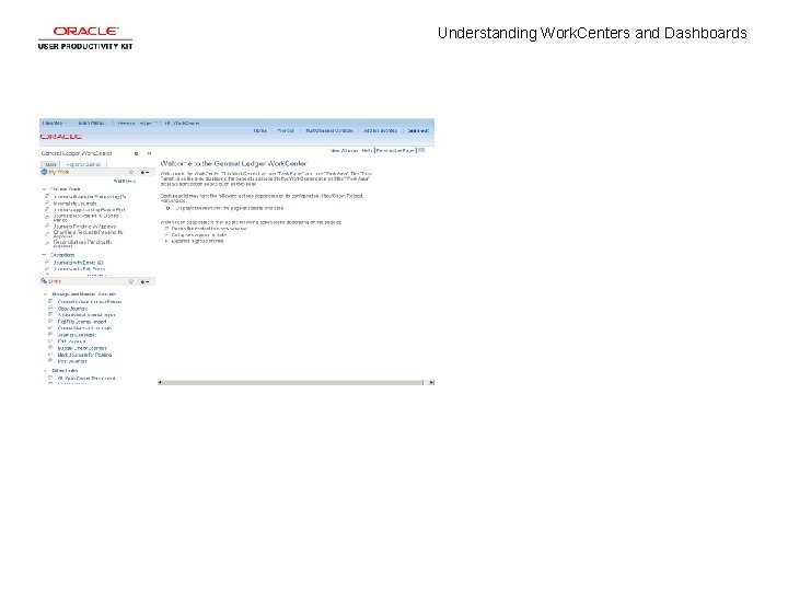 Understanding Work. Centers and Dashboards 