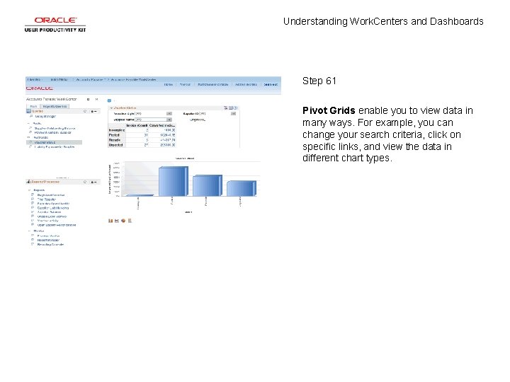 Understanding Work. Centers and Dashboards Step 61 Pivot Grids enable you to view data