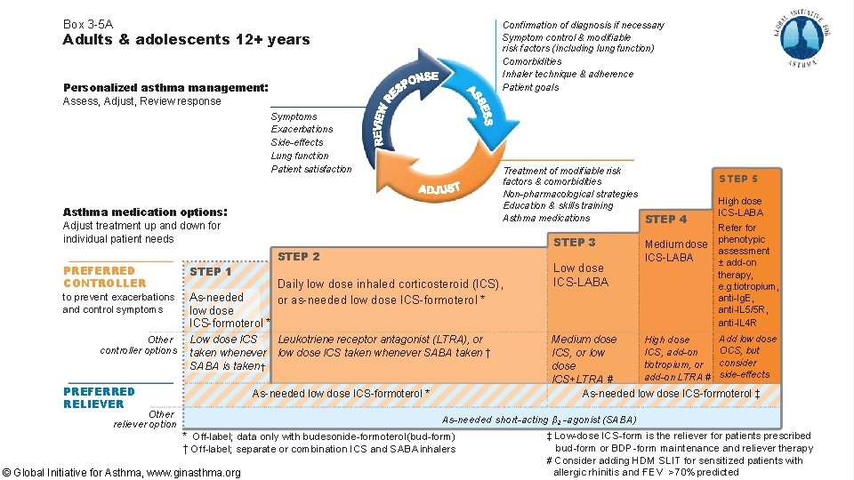 Box 3 -5 A Confirmation of diagnosis if necessary Symptom control & modifiable risk