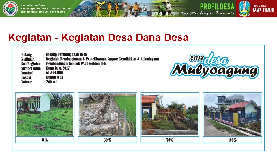 Kegiatan - Kegiatan Desa Dana Desa 