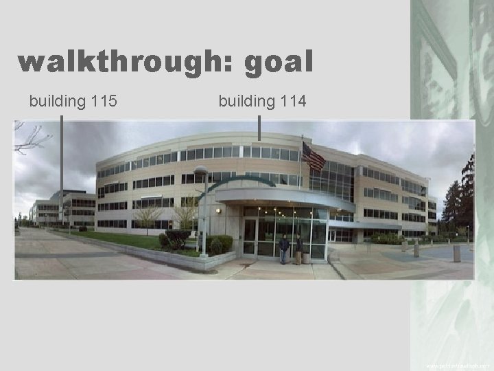 walkthrough: goal building 115 building 114 