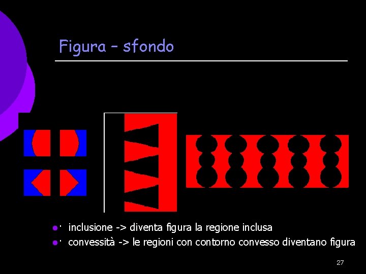 Figura – sfondo l· inclusione -> diventa figura la regione inclusa l· convessità ->