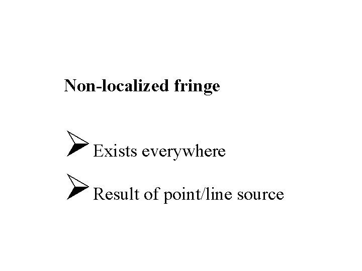 Non-localized fringe ØExists everywhere ØResult of point/line source 