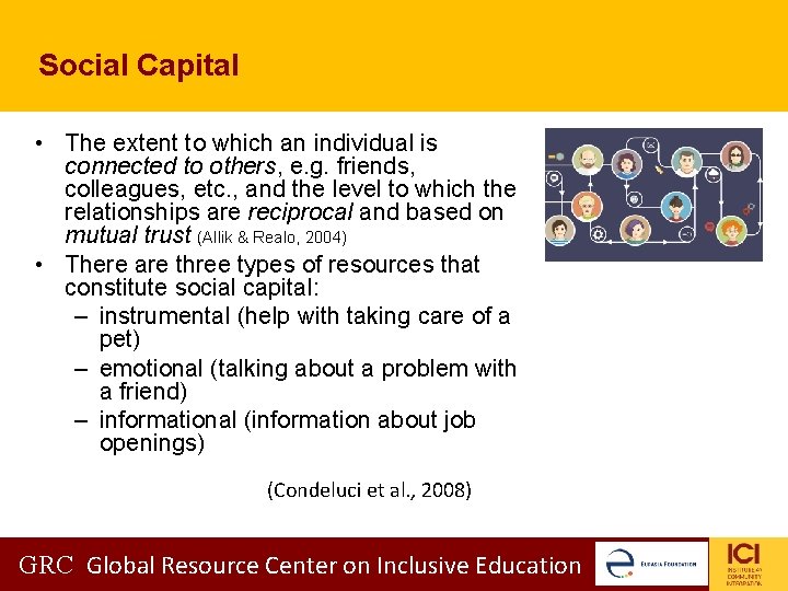 Social Capital • The extent to which an individual is connected to others, e. Social Capital • The extent to which an individual is connected to others, e.
