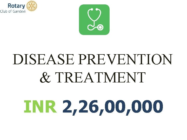 DISEASE PREVENTION & TREATMENT INR 2, 26, 000 