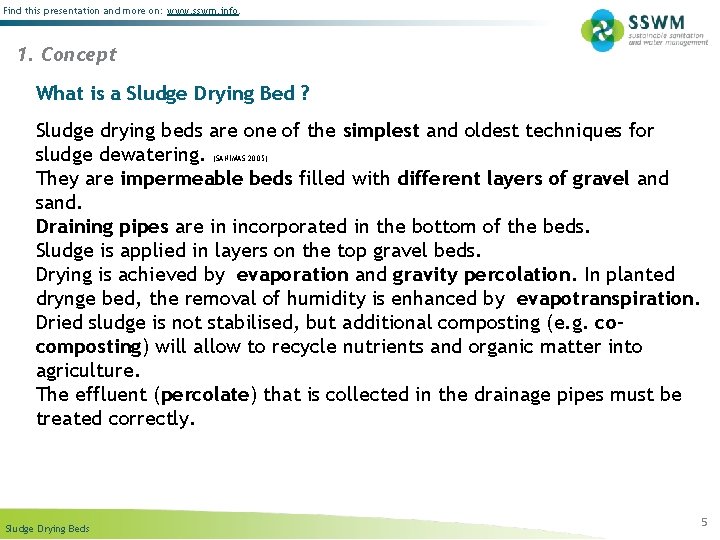 Find this presentation and more on: www. sswm. info. 1. Concept What is a