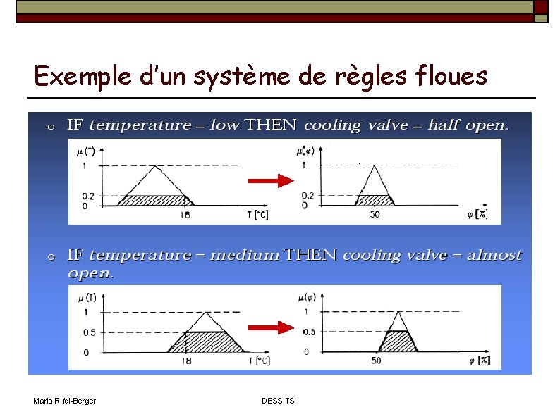 Exemple d’un système de règles floues Maria Rifqi-Berger DESS TSI 