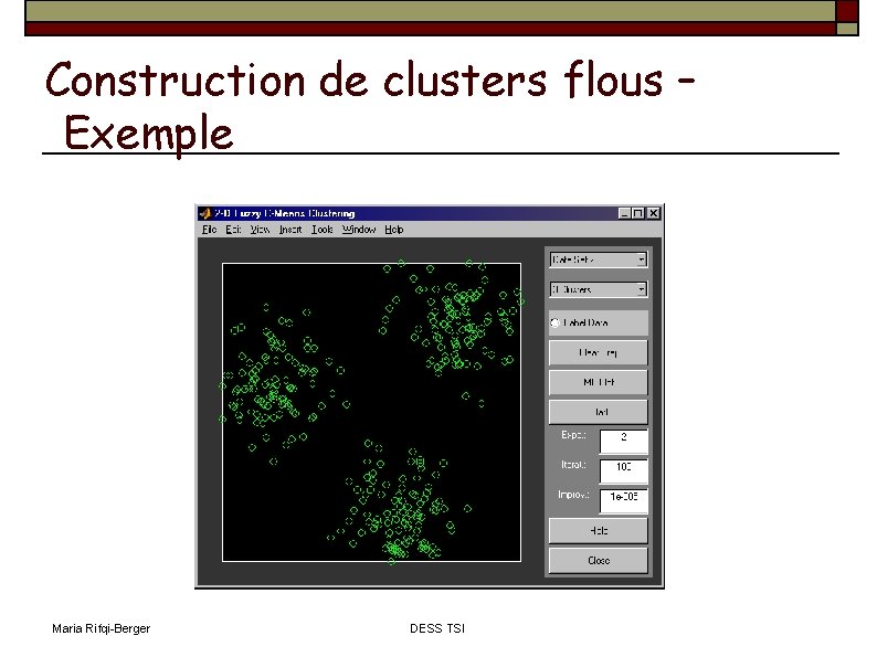 Construction de clusters flous – Exemple Maria Rifqi-Berger DESS TSI 