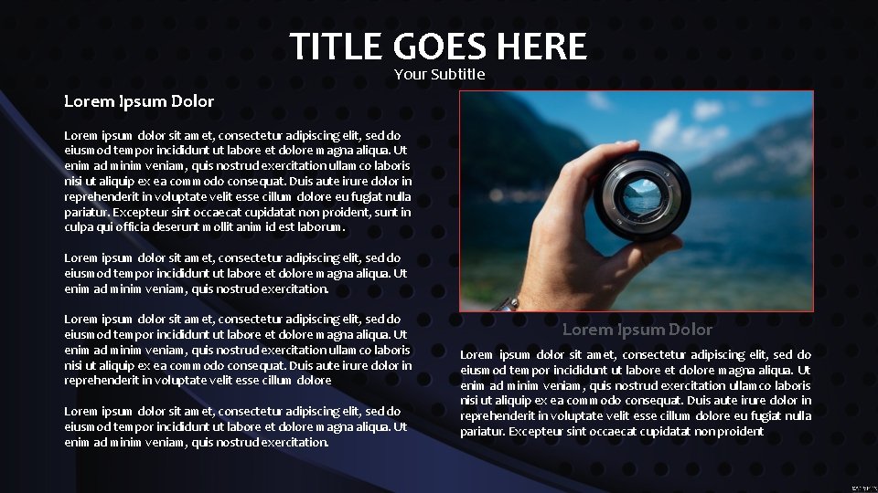 TITLE GOES HERE Your Subtitle Lorem Ipsum Dolor Lorem ipsum dolor sit amet, consectetur