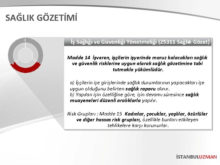 SAĞLIK GÖZETİMİ İş Sağlığı ve Güvenliği Yönetmeliği (25311 Sağlık Gözet) Madde 14 İşveren, işçilerin SAĞLIK GÖZETİMİ İş Sağlığı ve Güvenliği Yönetmeliği (25311 Sağlık Gözet) Madde 14 İşveren, işçilerin