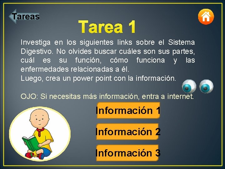 Tareas Tarea 1 Investiga en los siguientes links sobre el Sistema Digestivo. No olvides