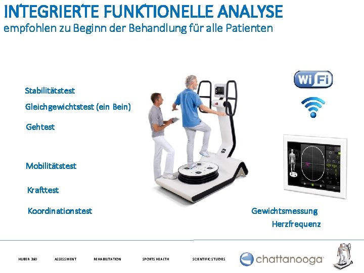 INTEGRIERTE FUNKTIONELLE ANALYSE empfohlen zu Beginn der Behandlung für alle Patienten Stabilitätstest Gleichgewichtstest (ein