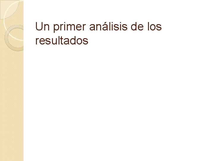 Un primer análisis de los resultados 