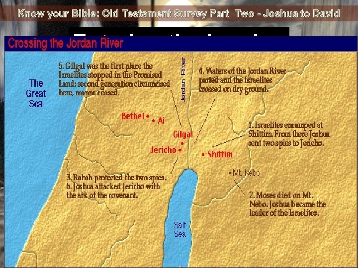 Know your Bible: Old Testament Survey Part Two - Joshua to David Entering the