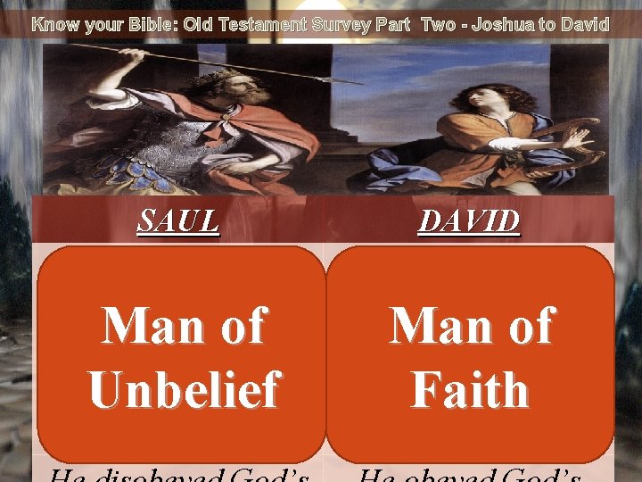 Know your Bible: Old Testament Survey Part Two - Joshua to David SAUL DAVID