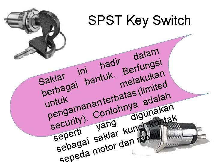 SPST Key Switch m a l a d r i s g adi n