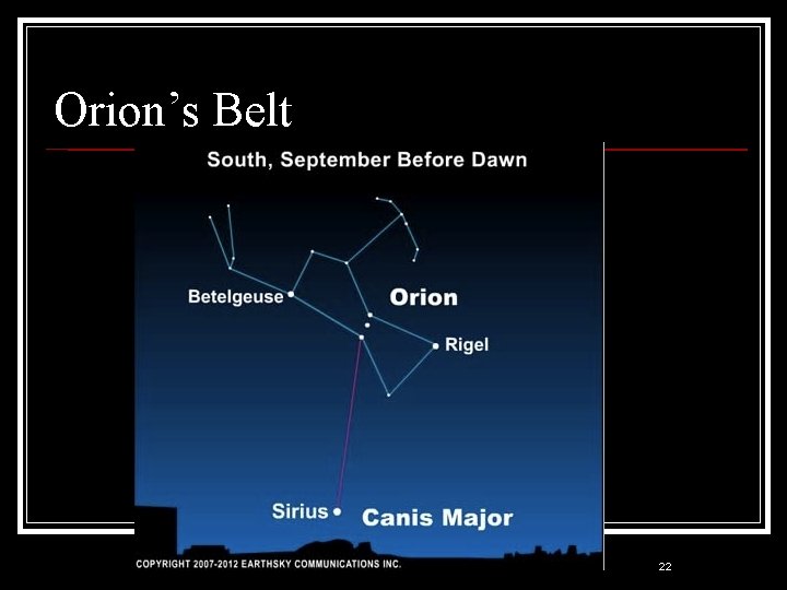 Orion’s Belt 22 