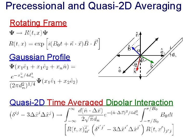 Precessional and Quasi-2 D Averaging Rotating Frame Gaussian Profile Quasi-2 D Time Averaged Dipolar