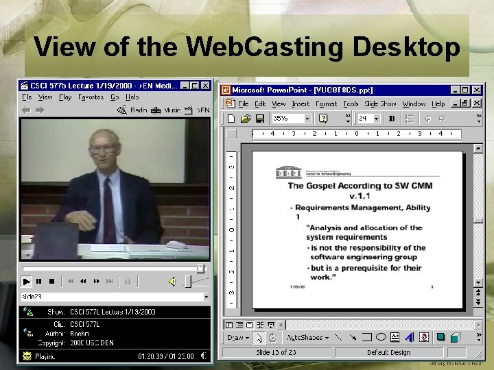 View of the Web. Casting Desktop 