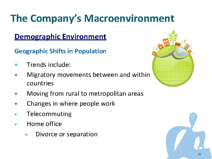 The Company’s Macroenvironment Demographic Environment Geographic Shifts in Population • • • Trends include: