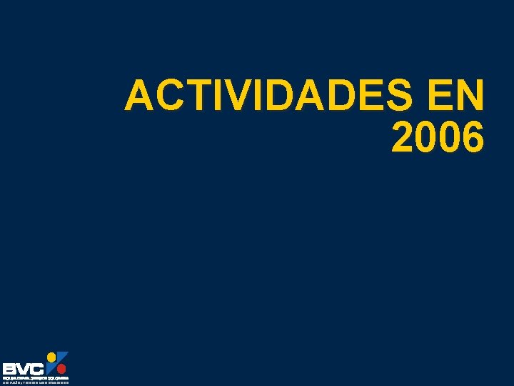 ACTIVIDADES EN 2006 