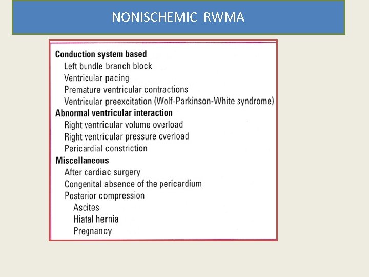 NONISCHEMIC RWMA 