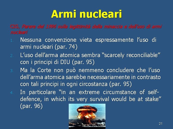 Armi nucleari CIG, Parere del 1996 sulla legittimità della minaccia e dell’uso di armi