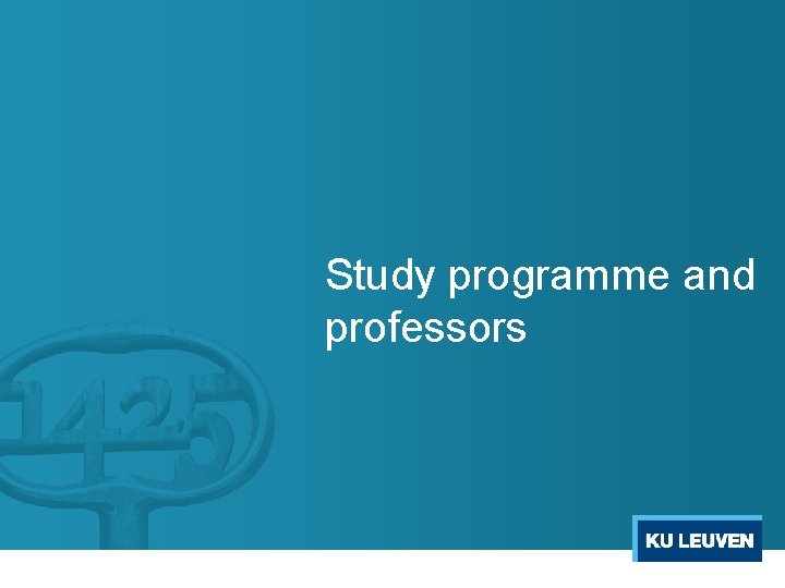 Study programme and professors 