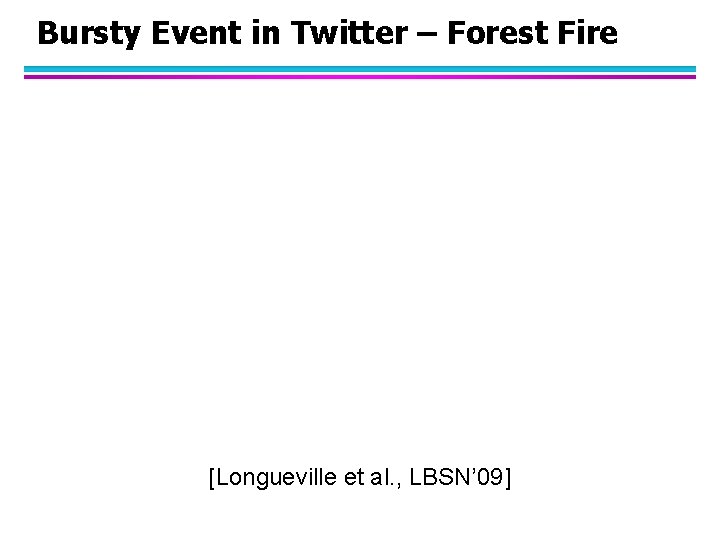 Bursty Event in Twitter – Forest Fire [Longueville et al. , LBSN’ 09] 